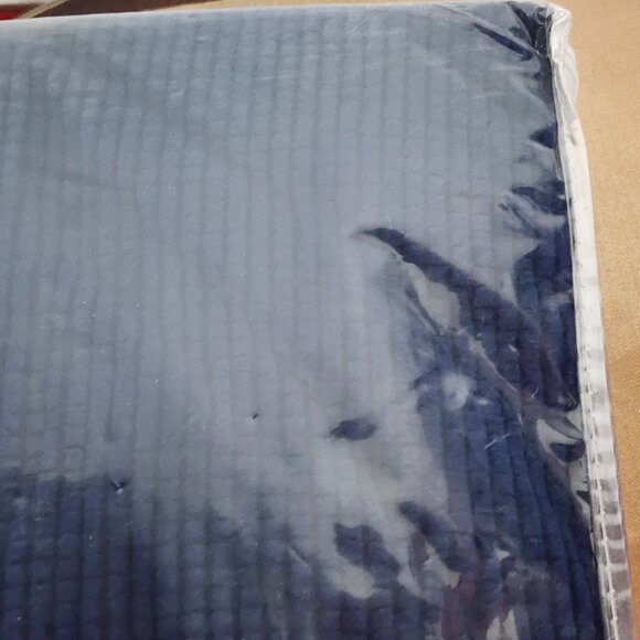 Easy Going Navy Blue Elastic Bottom Soft Stretch Ottoman Slipcover 64"x26"x16" - Picture 11 of 16